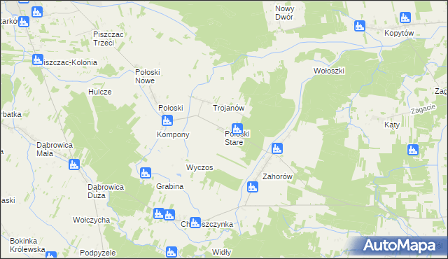 mapa Połoski Stare, Połoski Stare na mapie Targeo