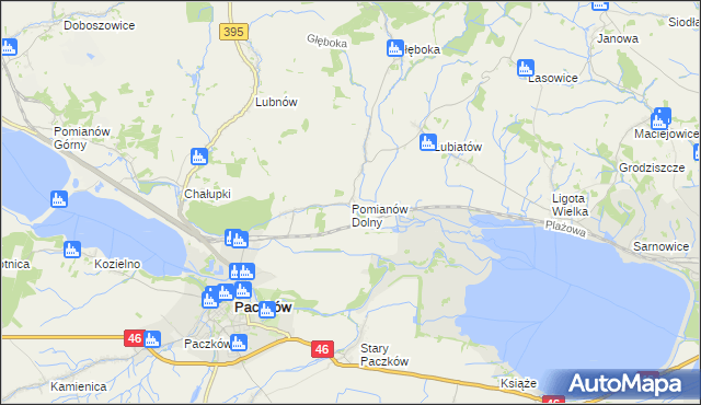 mapa Pomianów Dolny, Pomianów Dolny na mapie Targeo