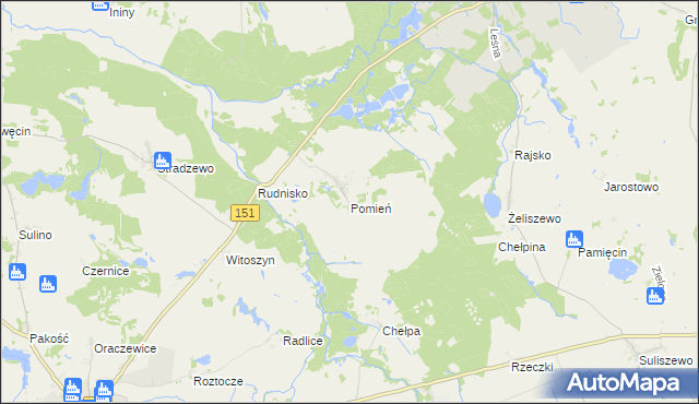 mapa Pomień, Pomień na mapie Targeo