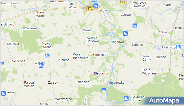 mapa Pomocnia gmina Pomiechówek, Pomocnia gmina Pomiechówek na mapie Targeo