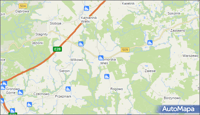 mapa Pomorska Wieś, Pomorska Wieś na mapie Targeo