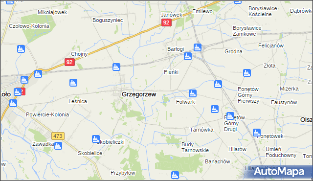 mapa Ponętów Dolny, Ponętów Dolny na mapie Targeo