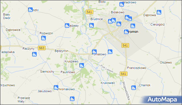 mapa Poniatowo gmina Żuromin, Poniatowo gmina Żuromin na mapie Targeo