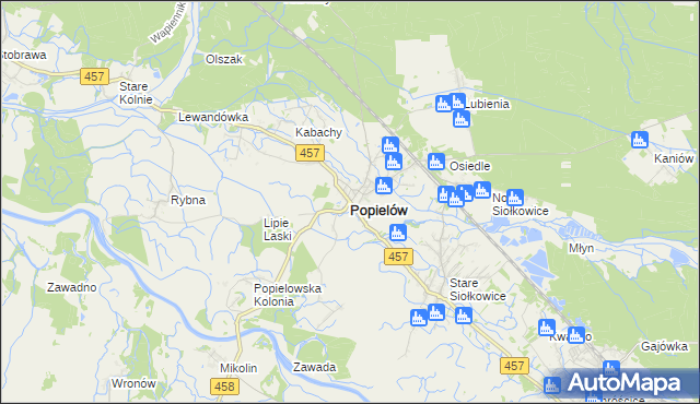 mapa Popielów powiat opolski, Popielów powiat opolski na mapie Targeo