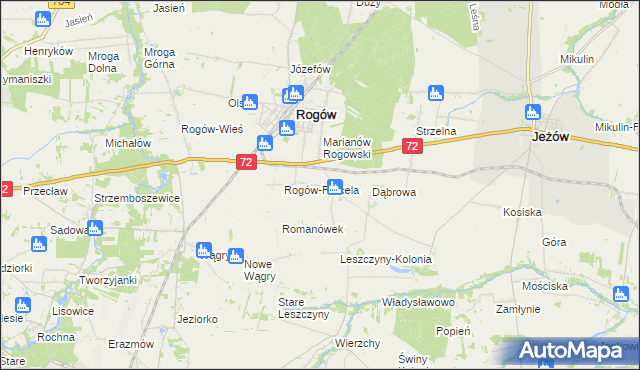 mapa Popień gmina Rogów, Popień gmina Rogów na mapie Targeo