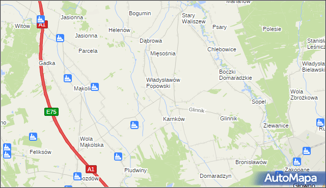 mapa Popów Głowieński, Popów Głowieński na mapie Targeo