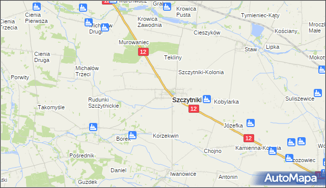 mapa Popów gmina Szczytniki, Popów gmina Szczytniki na mapie Targeo