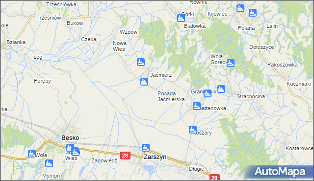 mapa Posada Jaćmierska, Posada Jaćmierska na mapie Targeo