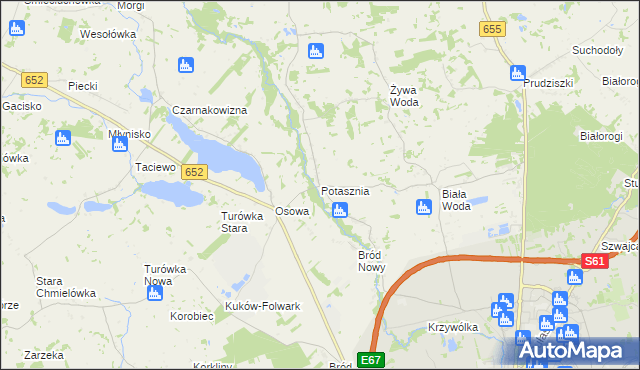 mapa Potasznia gmina Suwałki, Potasznia gmina Suwałki na mapie Targeo