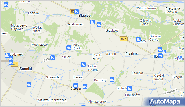 mapa Potok Biały, Potok Biały na mapie Targeo