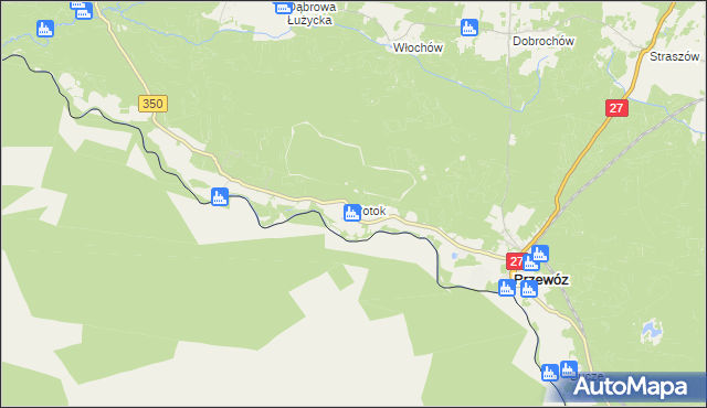 mapa Potok gmina Przewóz, Potok gmina Przewóz na mapie Targeo