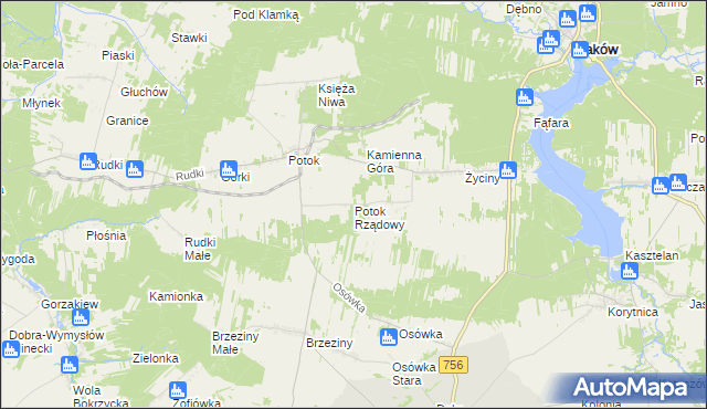 mapa Potok Rządowy, Potok Rządowy na mapie Targeo