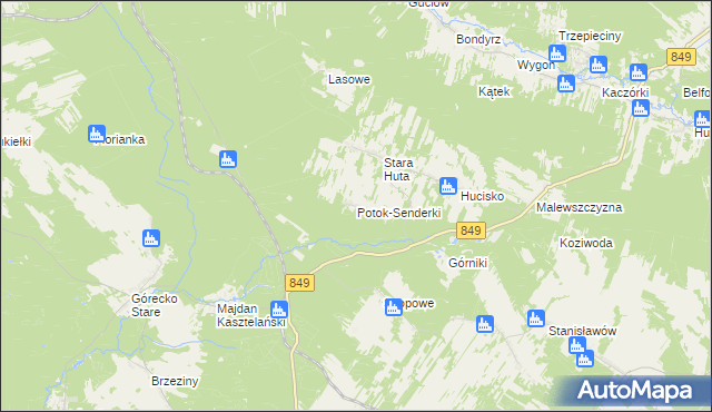 mapa Potok-Senderki, Potok-Senderki na mapie Targeo