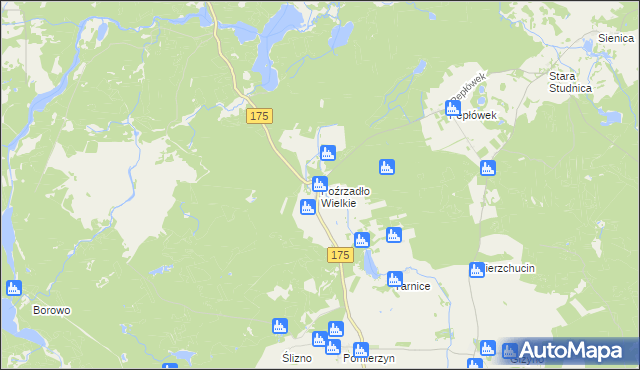 mapa Poźrzadło Wielkie, Poźrzadło Wielkie na mapie Targeo