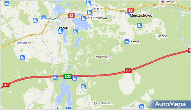 mapa Prądówka, Prądówka na mapie Targeo