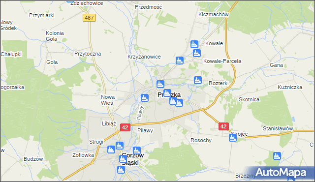 mapa Praszka, Praszka na mapie Targeo