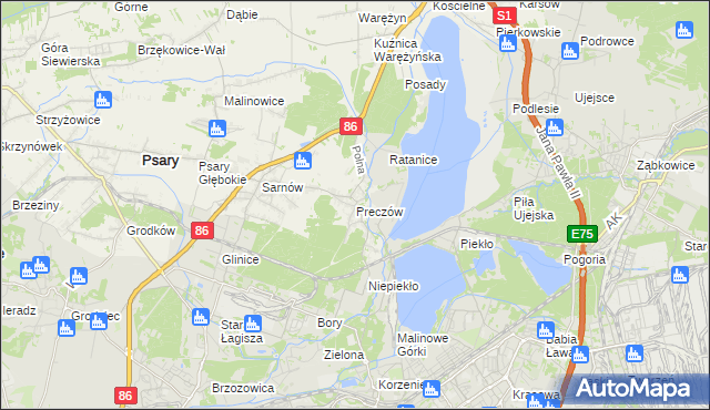 mapa Preczów, Preczów na mapie Targeo