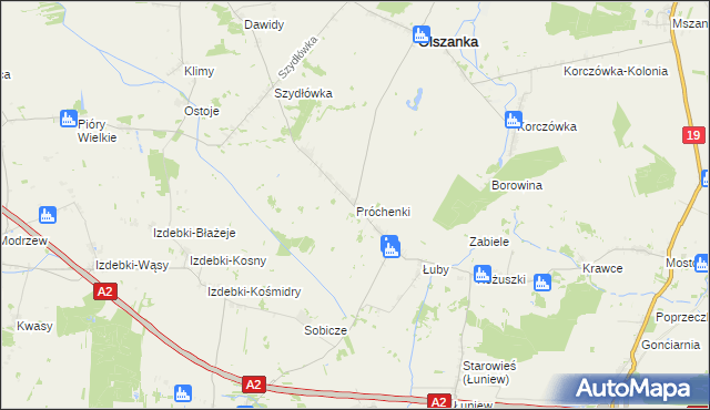 mapa Próchenki, Próchenki na mapie Targeo