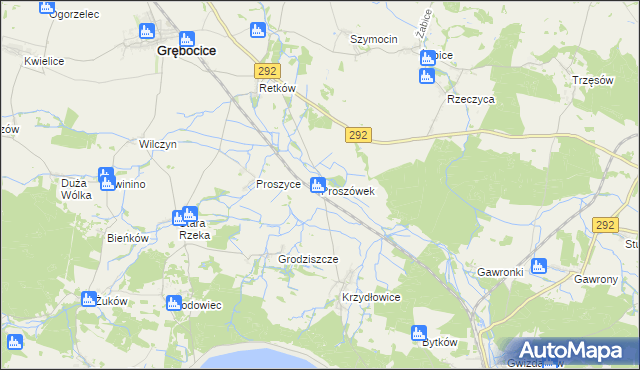 mapa Proszówek, Proszówek na mapie Targeo