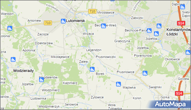 mapa Prusinowiczki, Prusinowiczki na mapie Targeo