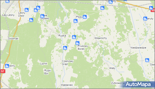 mapa Prusowy Borek, Prusowy Borek na mapie Targeo