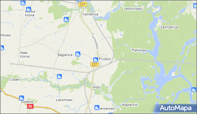 mapa Pruszcz gmina Gostycyn, Pruszcz gmina Gostycyn na mapie Targeo