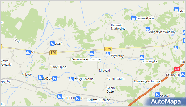 mapa Pruszki Wielkie, Pruszki Wielkie na mapie Targeo