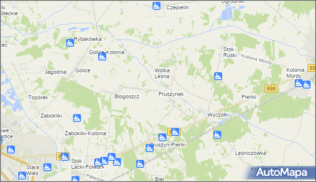 mapa Pruszynek, Pruszynek na mapie Targeo