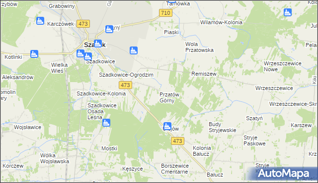 mapa Przatów Górny, Przatów Górny na mapie Targeo