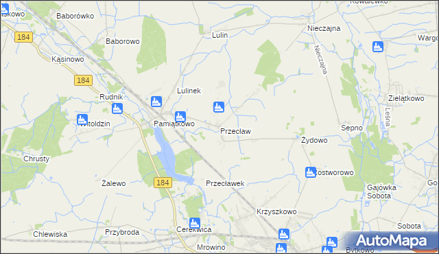 mapa Przecław gmina Szamotuły, Przecław gmina Szamotuły na mapie Targeo