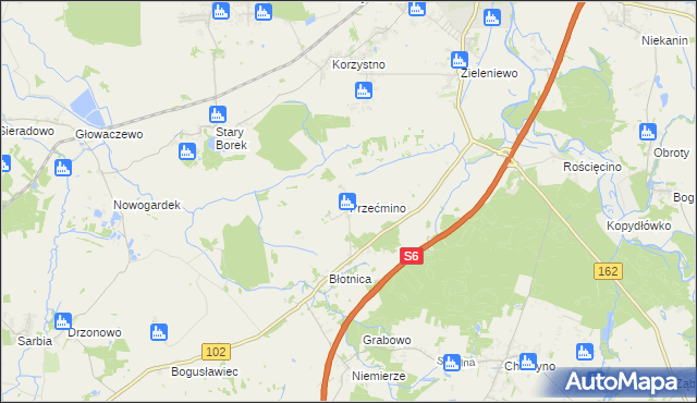 mapa Przećmino, Przećmino na mapie Targeo