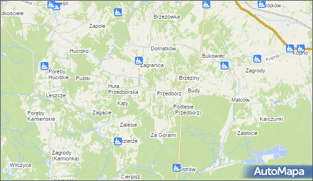 mapa Przedbórz gmina Kolbuszowa, Przedbórz gmina Kolbuszowa na mapie Targeo