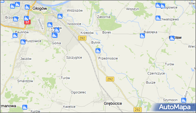 mapa Przedmoście gmina Głogów, Przedmoście gmina Głogów na mapie Targeo