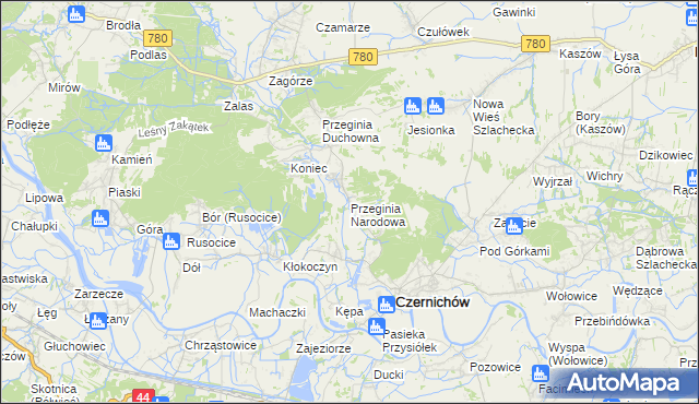 mapa Przeginia Narodowa, Przeginia Narodowa na mapie Targeo