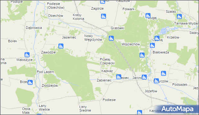 mapa Przełaj Czepiecki, Przełaj Czepiecki na mapie Targeo