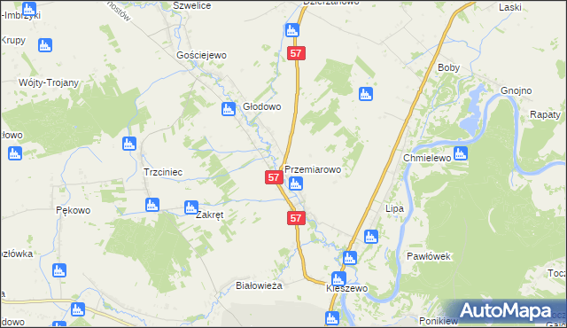 mapa Przemiarowo, Przemiarowo na mapie Targeo