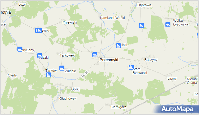 mapa Przesmyki, Przesmyki na mapie Targeo