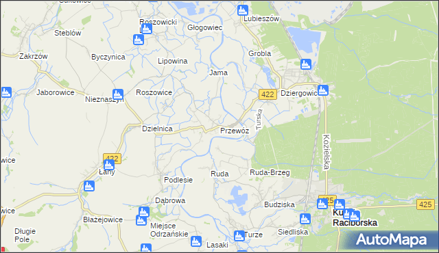 mapa Przewóz gmina Cisek, Przewóz gmina Cisek na mapie Targeo