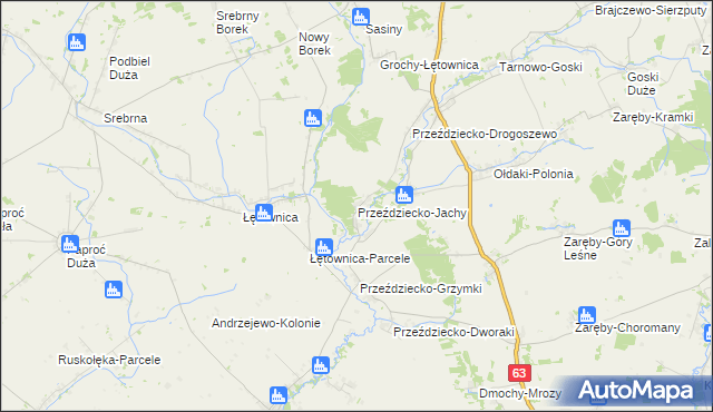 mapa Przeździecko-Jachy, Przeździecko-Jachy na mapie Targeo