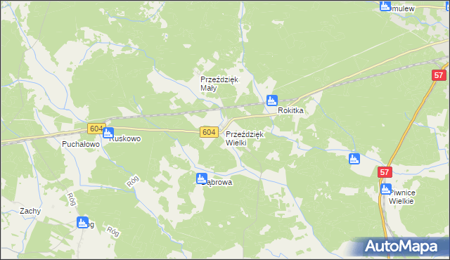 mapa Przeździęk Wielki, Przeździęk Wielki na mapie Targeo