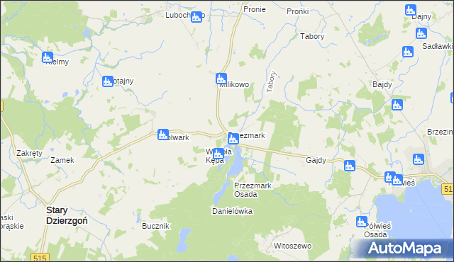 mapa Przezmark gmina Stary Dzierzgoń, Przezmark gmina Stary Dzierzgoń na mapie Targeo