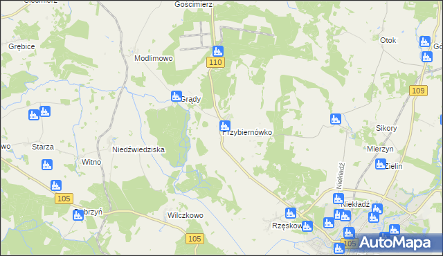 mapa Przybiernówko, Przybiernówko na mapie Targeo