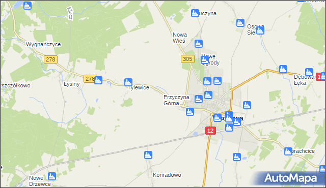 mapa Przyczyna Górna, Przyczyna Górna na mapie Targeo