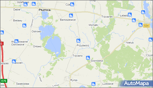 mapa Przydwórz, Przydwórz na mapie Targeo