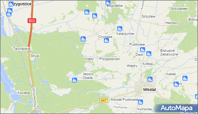 mapa Przygodziczki, Przygodziczki na mapie Targeo