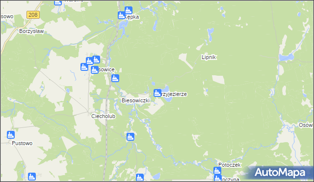 mapa Przyjezierze gmina Kępice, Przyjezierze gmina Kępice na mapie Targeo