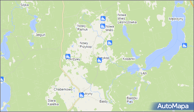 mapa Przykop gmina Purda, Przykop gmina Purda na mapie Targeo