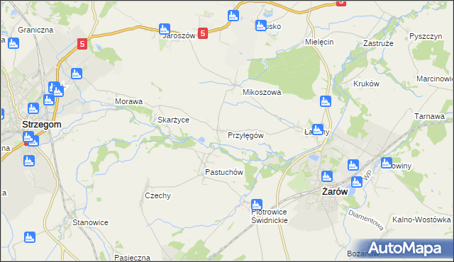 mapa Przyłęgów, Przyłęgów na mapie Targeo