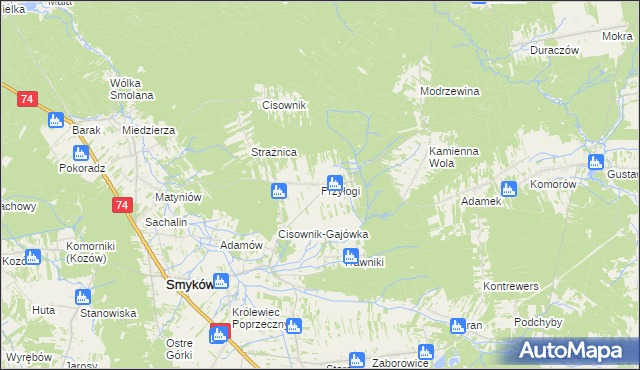 mapa Przyłogi, Przyłogi na mapie Targeo