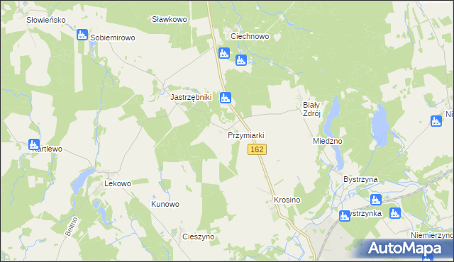 mapa Przymiarki gmina Świdwin, Przymiarki gmina Świdwin na mapie Targeo